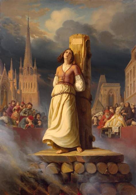 burning at the stake|Trial of Joan of Arc .